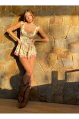 The Iconic Vintage Jewelry Scarf Print Elisabeth Romper