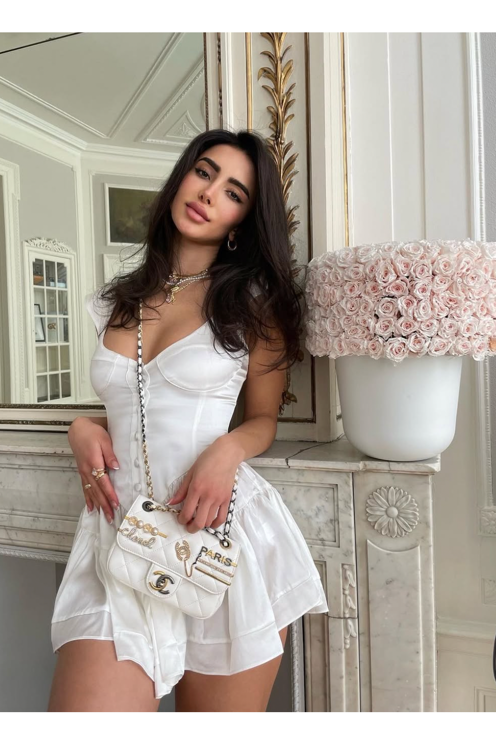 The Elisabeth Romper Dress - White Silk