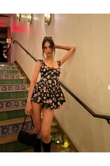 The Elisabeth Romper Dress - '90s Rose Print