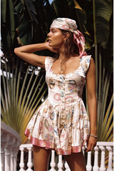 The Iconic Vintage Jewelry Scarf Print Elisabeth Romper