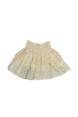 Gemma Pastel Yellow Ditsy Dot Smocked Ruffle Mini Skirt