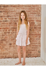 Willow White With Pastel Pink Ditsy Satin Skort