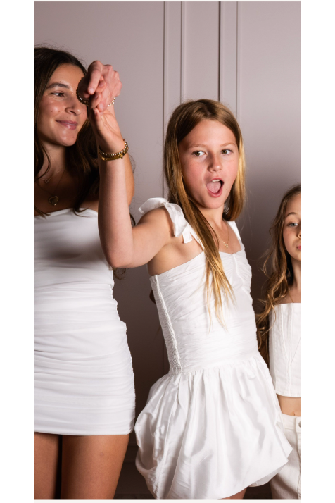 Carolina White Taffeta Dress