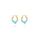 The Blue Enamel Hoop | Gold