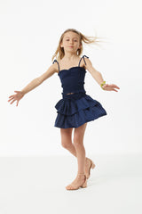 Willow Navy Satin Skort