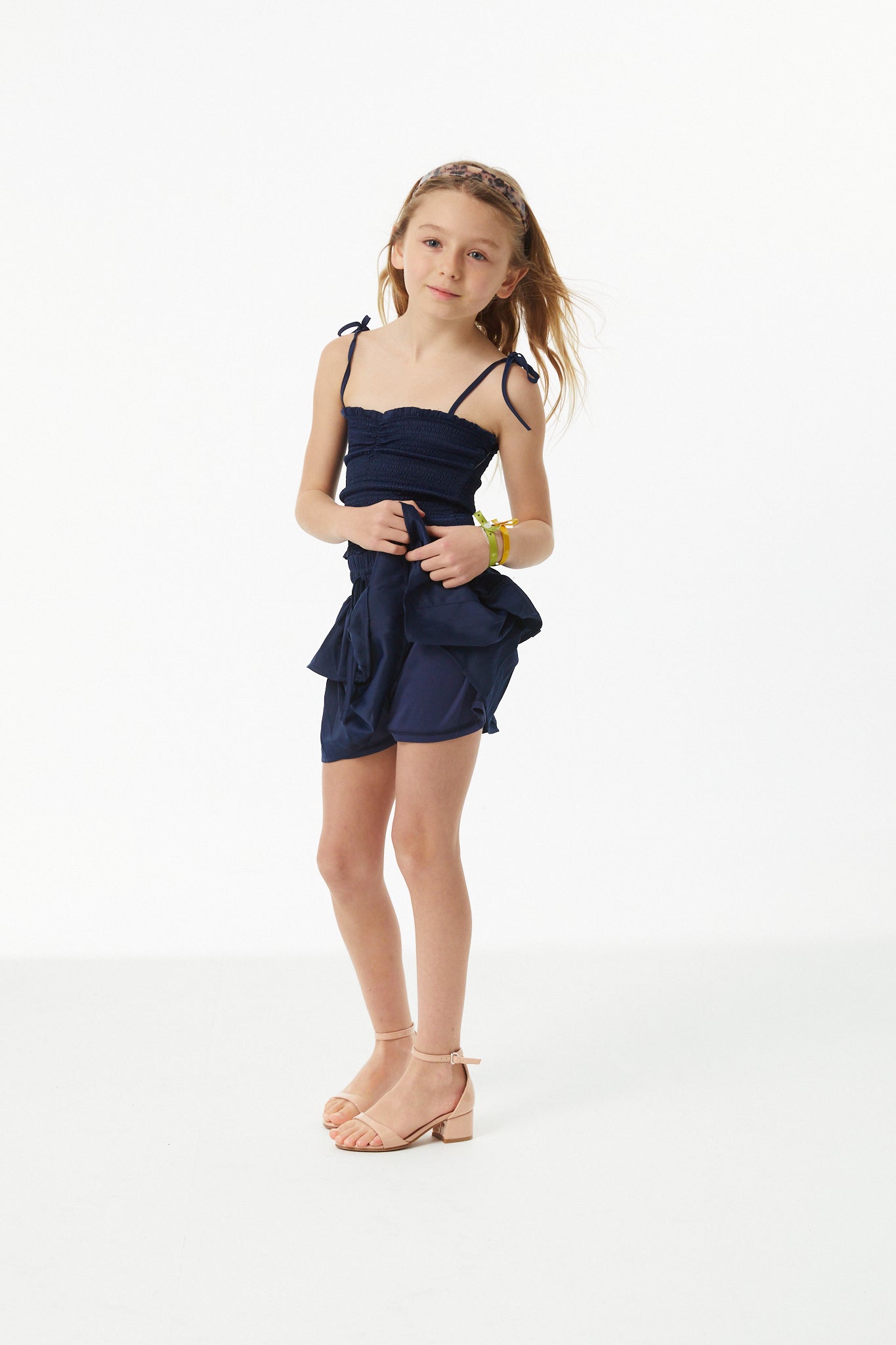 Willow Navy Satin Skort
