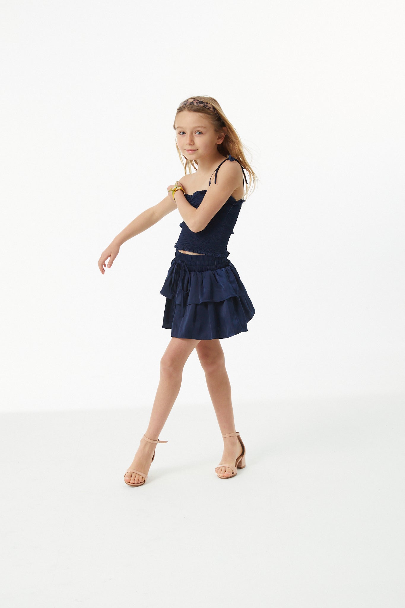 Willow Navy Satin Skort