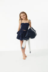 Willow Navy Satin Skort