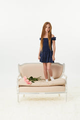 Lexi Cap Smocked Dress - Navy