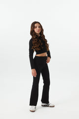 Mae Black Legging Flare