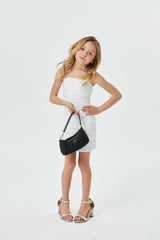 Noemi White Double Mesh Dress