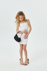 Noemi White Double Mesh Dress