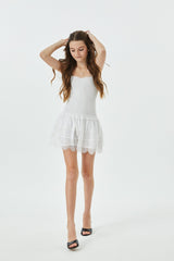 Lola White Heart Smocked Ruffle Dress