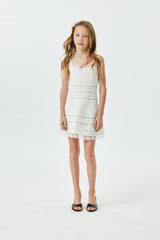 Isabella White Heart Bow Lace Dress