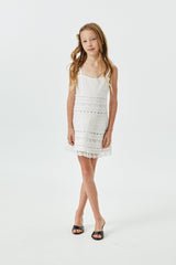 Isabella White Heart Bow Lace Dress