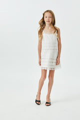 Isabella White Heart Bow Lace Dress