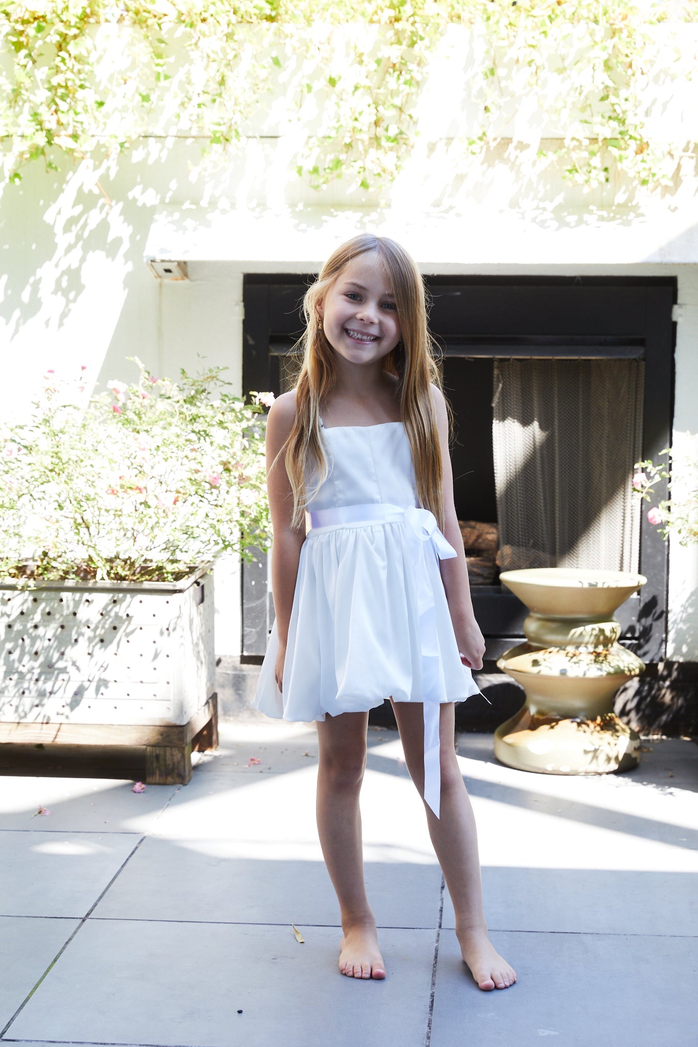 Bailey White Rose Satin Ballet Dress