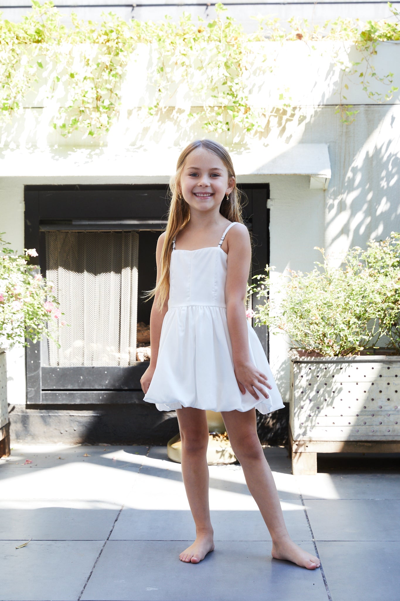Bailey White Rose Satin Ballet Dress