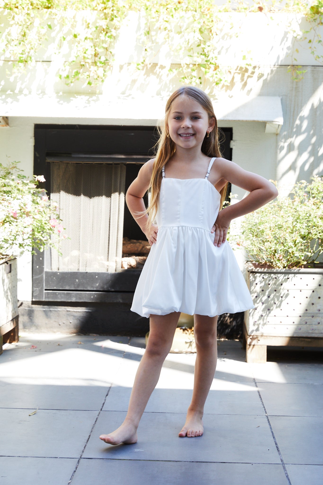 Bailey White Rose Satin Ballet Dress