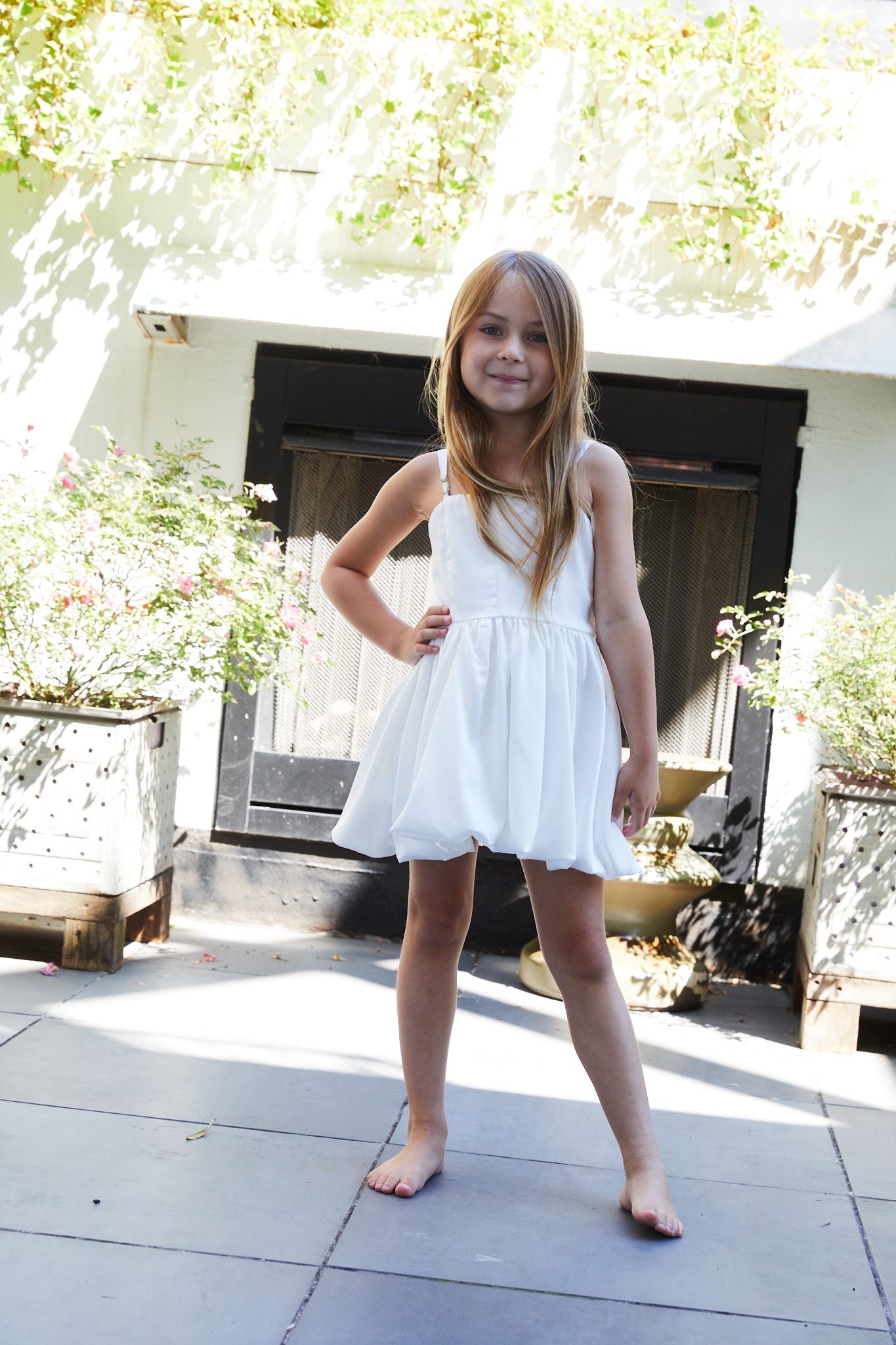 Bailey White Rose Satin Ballet Dress