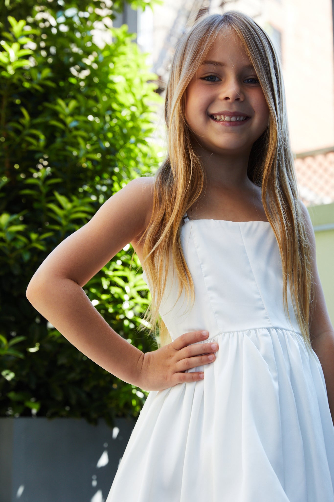 Bailey White Rose Satin Ballet Dress