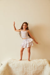 Georgia Romantic Rose White With Pink Satin Smocked Top