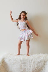 Willow Romantic Rose White With Pink Satin Skort