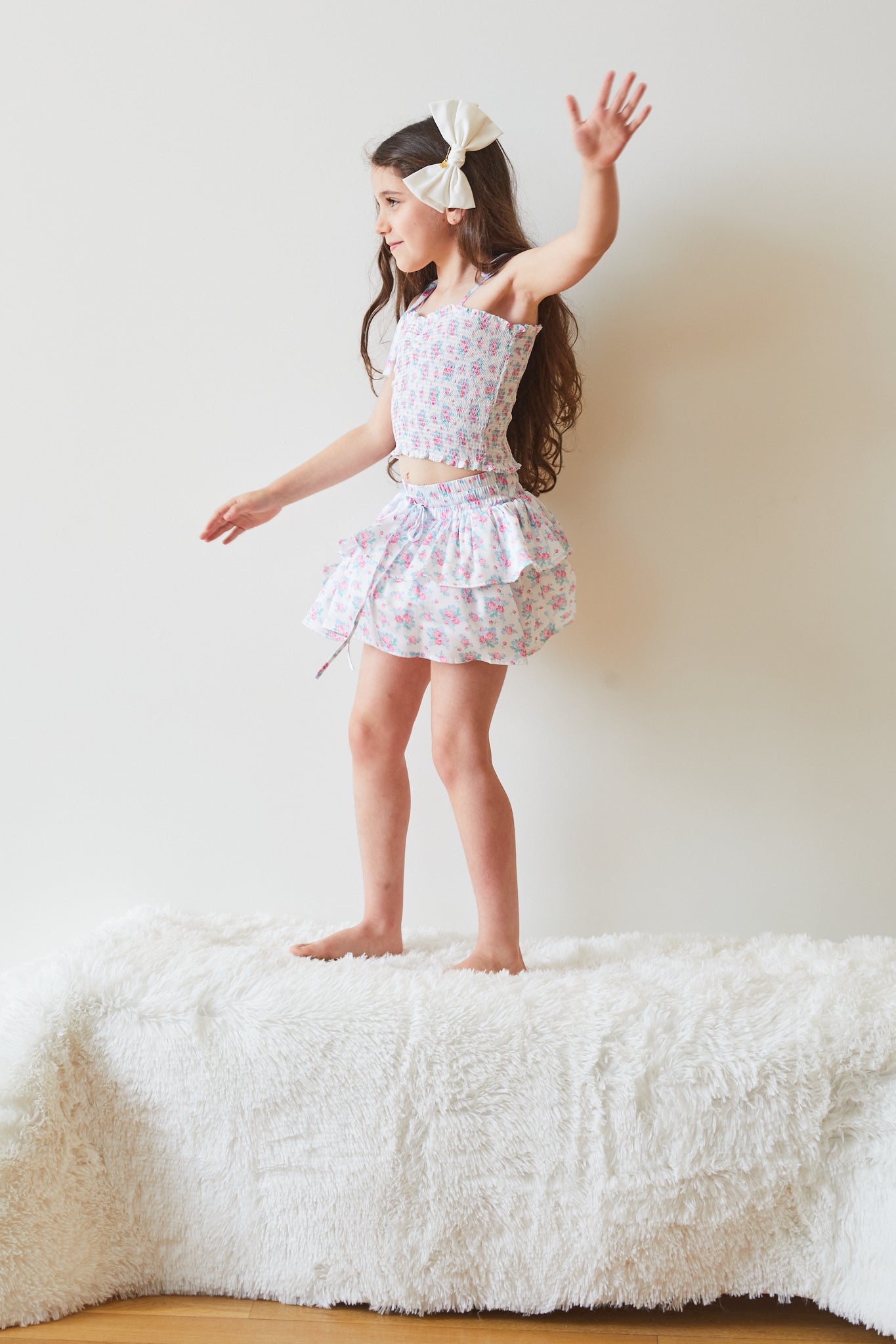 Willow Romantic Rose White With Pink Satin Skort