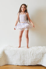 Willow Romantic Rose White With Pink Satin Skort