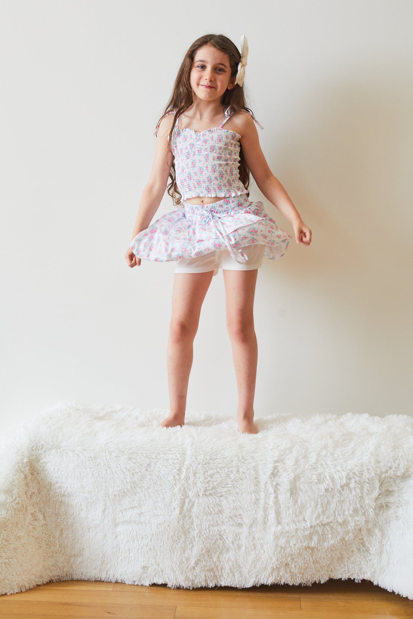 Willow Romantic Rose White With Pink Satin Skort