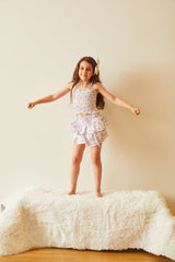 Georgia Romantic Rose White With Pink Satin Smocked Top