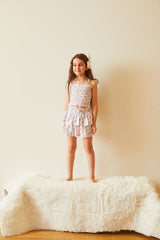 Georgia Romantic Rose White With Pink Satin Smocked Top
