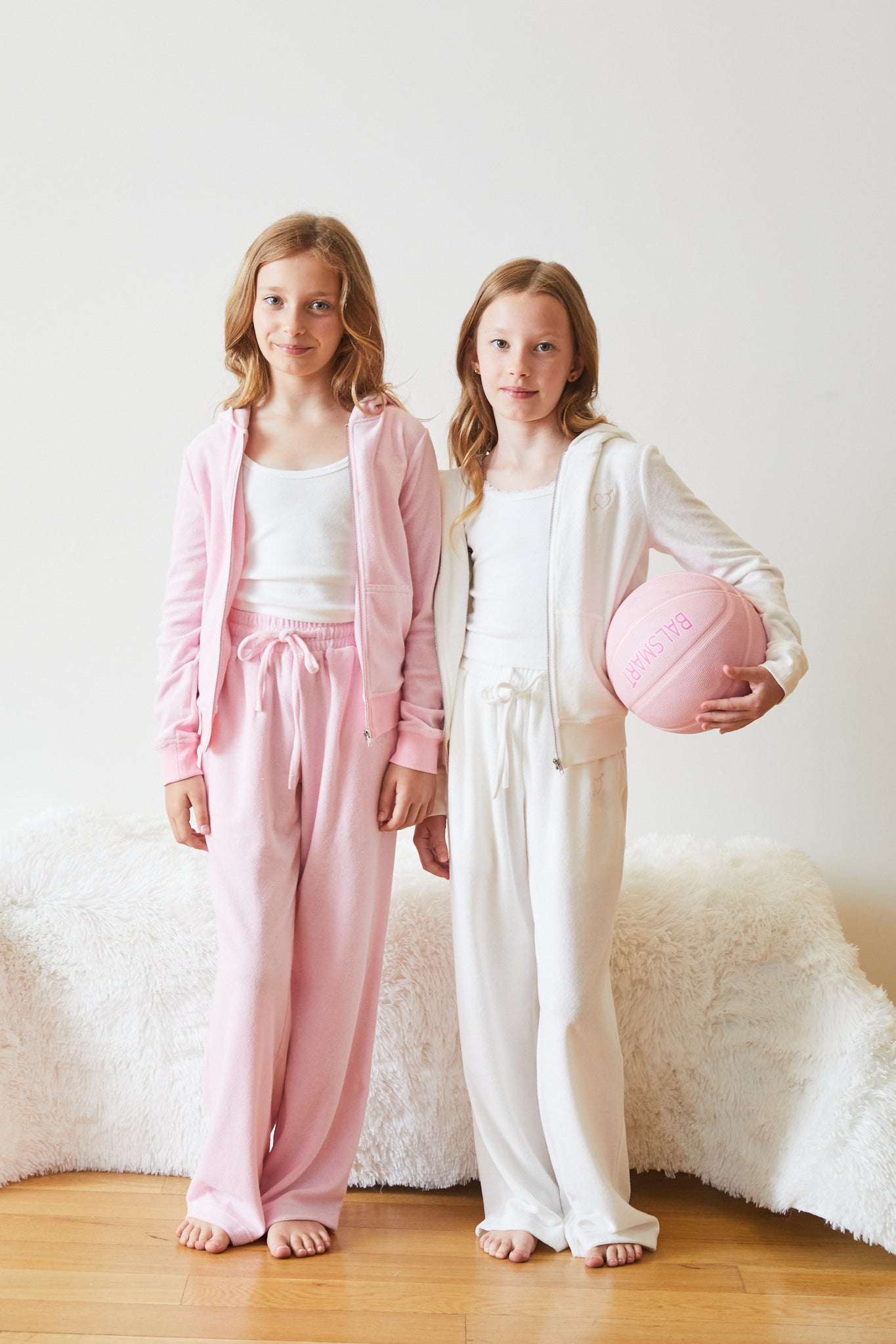 Ash Pink With Cherries Terry Wide Leg Pant