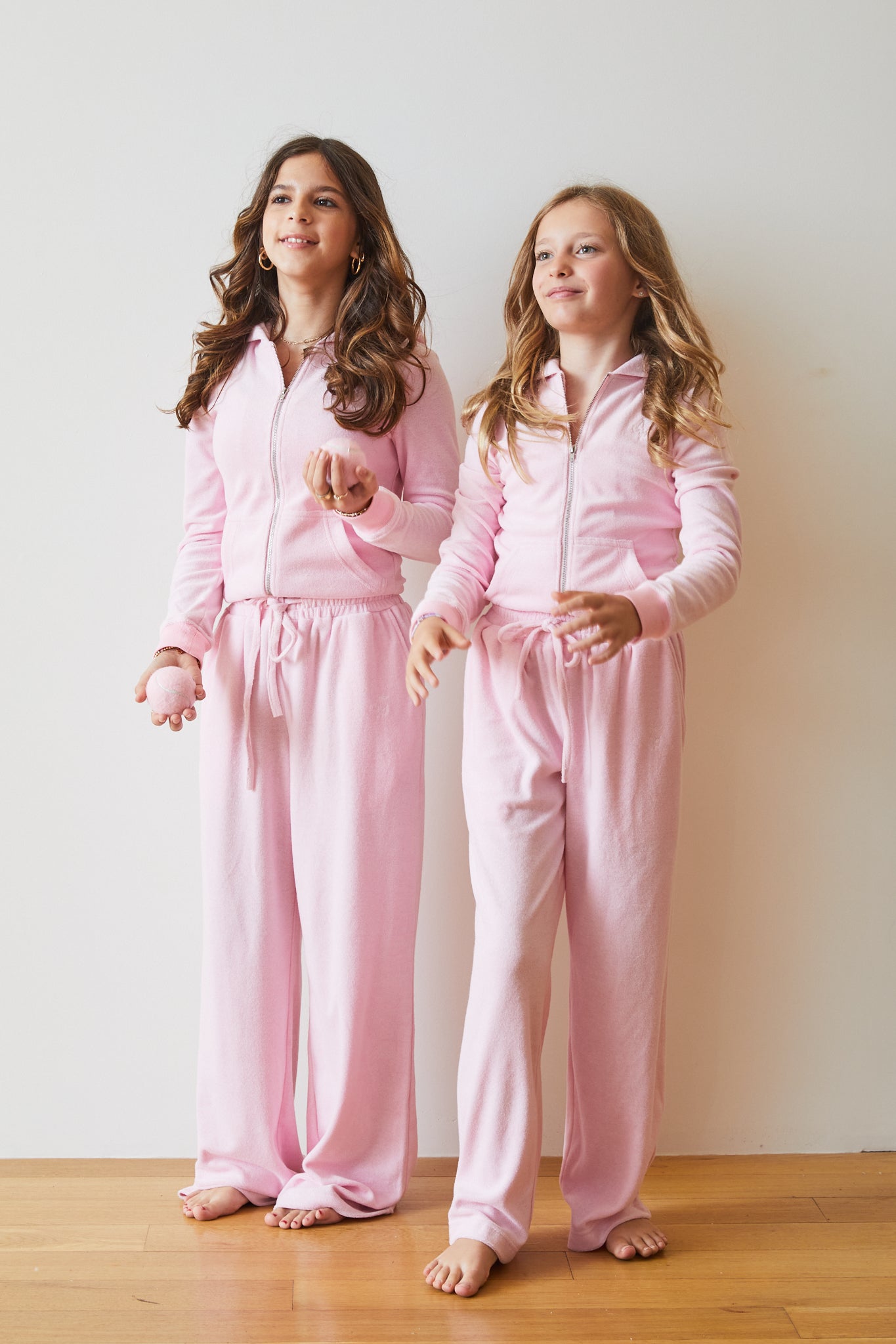 Elle Pink With Cherries Terry Zip Up Hoodie Sweatshirt