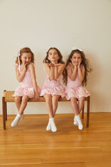 Georgia Pastel Pink Satin Smocked Top