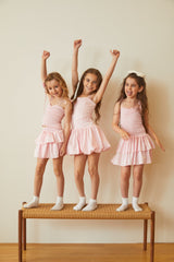 Georgia Pastel Pink Satin Smocked Top