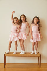Georgia Pastel Pink Satin Smocked Top