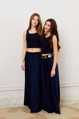 Joey Satin Maxi - Navy