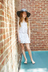 Bailey White With Black Hearts Satin Ballet Dress