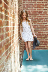 Bailey White With Black Hearts Satin Ballet Dress
