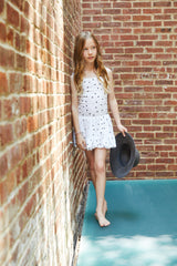 Bailey White With Black Hearts Satin Ballet Dress