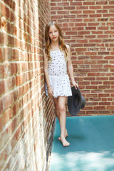 Bailey White With Black Hearts Satin Ballet Dress