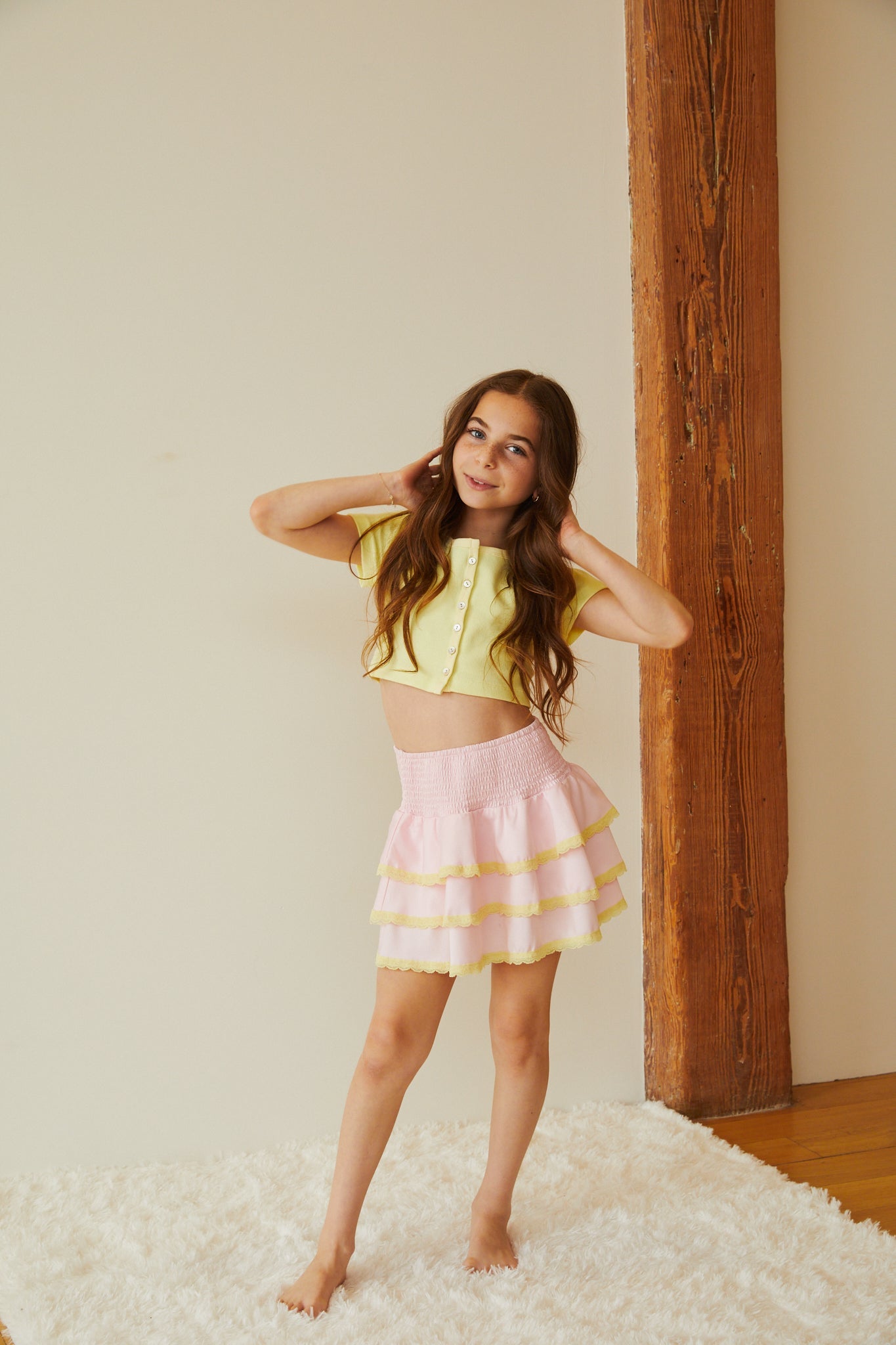 Michaela Pastel Yellow Ribbed Top