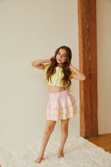 Gemma Pastel Pink Satin Mini Skirt
