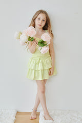 Georgia Pastel Yellow Satin Smocked Top