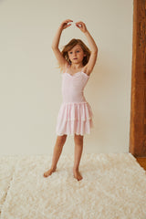 Lola Pastel Pink & White Gingham Hearts Satin Smocked Ruffle Dress