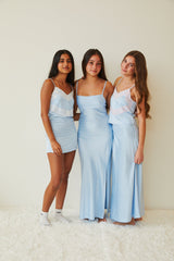 Joey Pastel Blue Satin Maxi