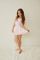 Georgia Pastel Pink & White Gingham Hearts Satin Smocked Top
