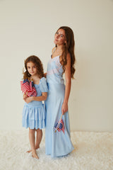 Joey Pastel Blue Satin Maxi