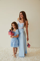 Joey Pastel Blue Satin Maxi